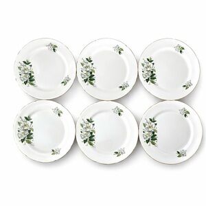 Vtg Royal Kent Staffordshire Bone China Salad Plates Set Of 6 Camilla Pattern